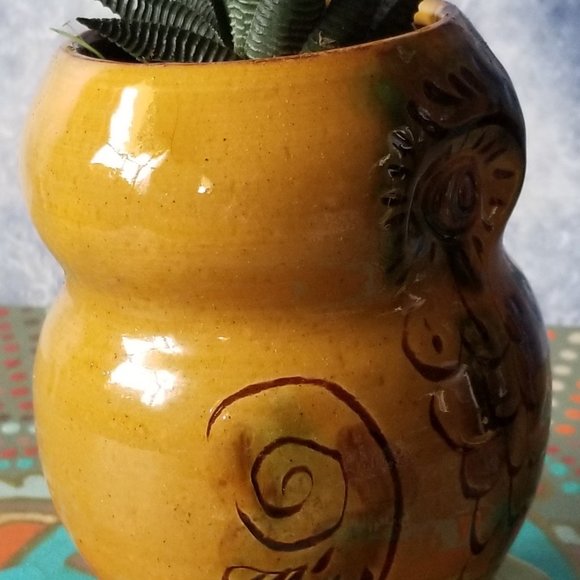 Owl Planter With Planted Succulent - Picture 4 of 6
